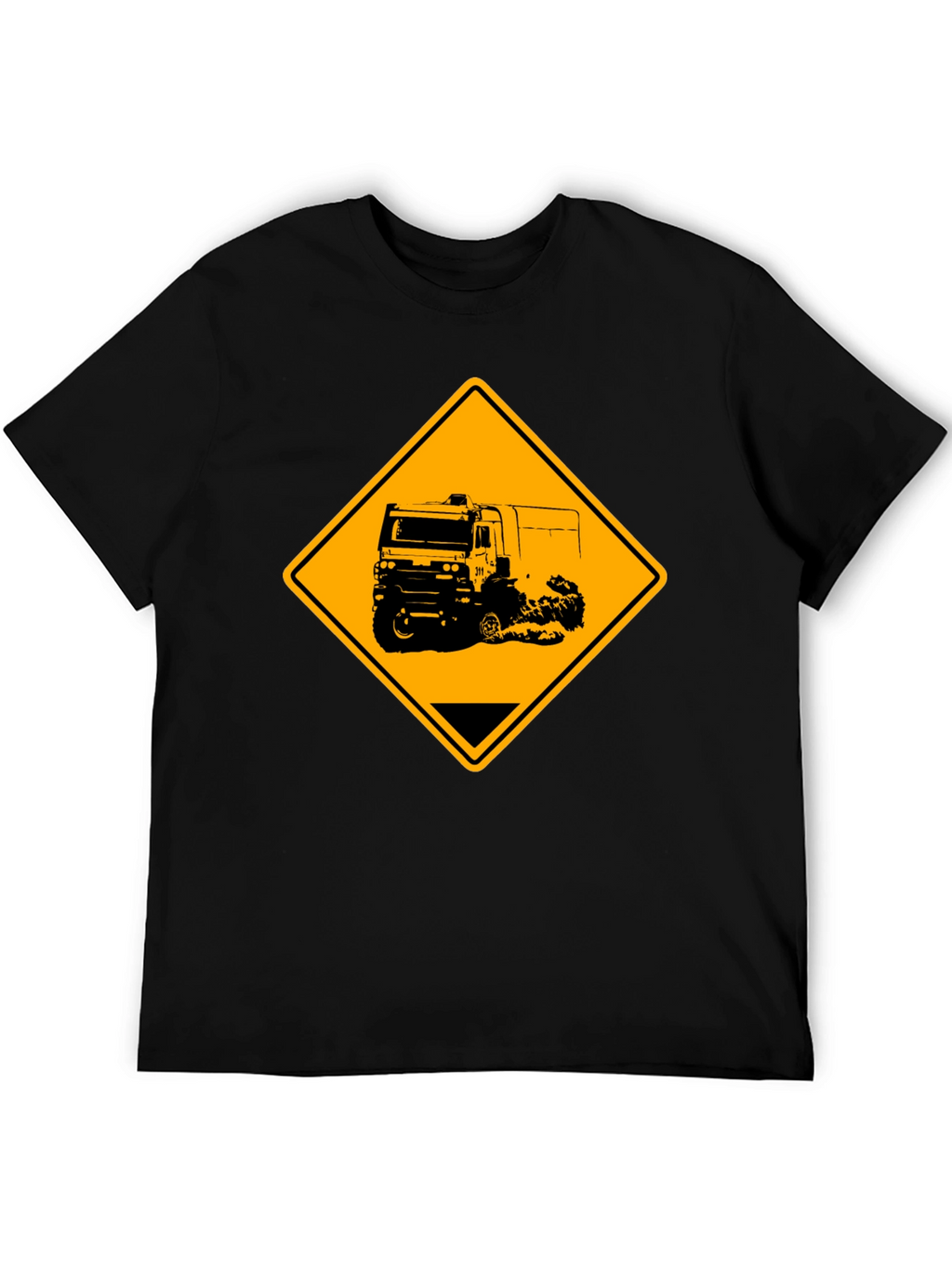 Truck Warning Sign Black T-Shirt