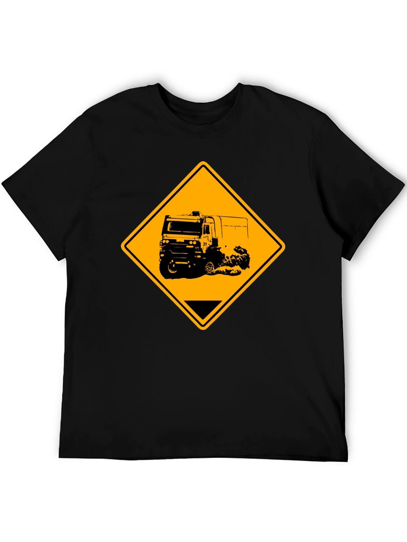 Truck Warning Sign Black T-Shirt