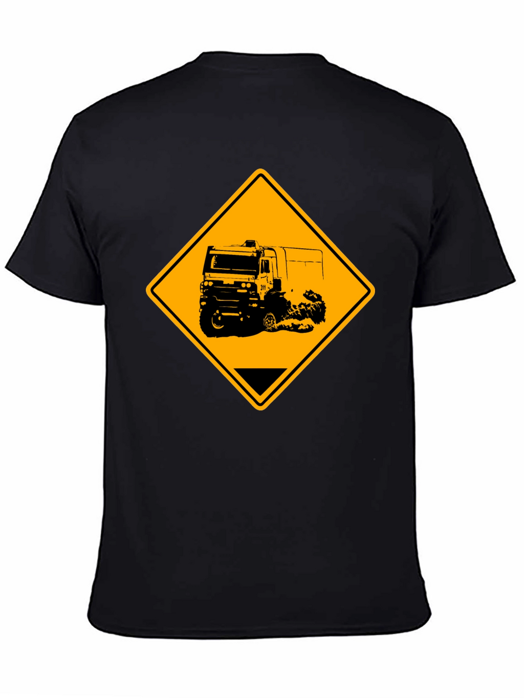 Truck Warning Sign Black T-Shirt