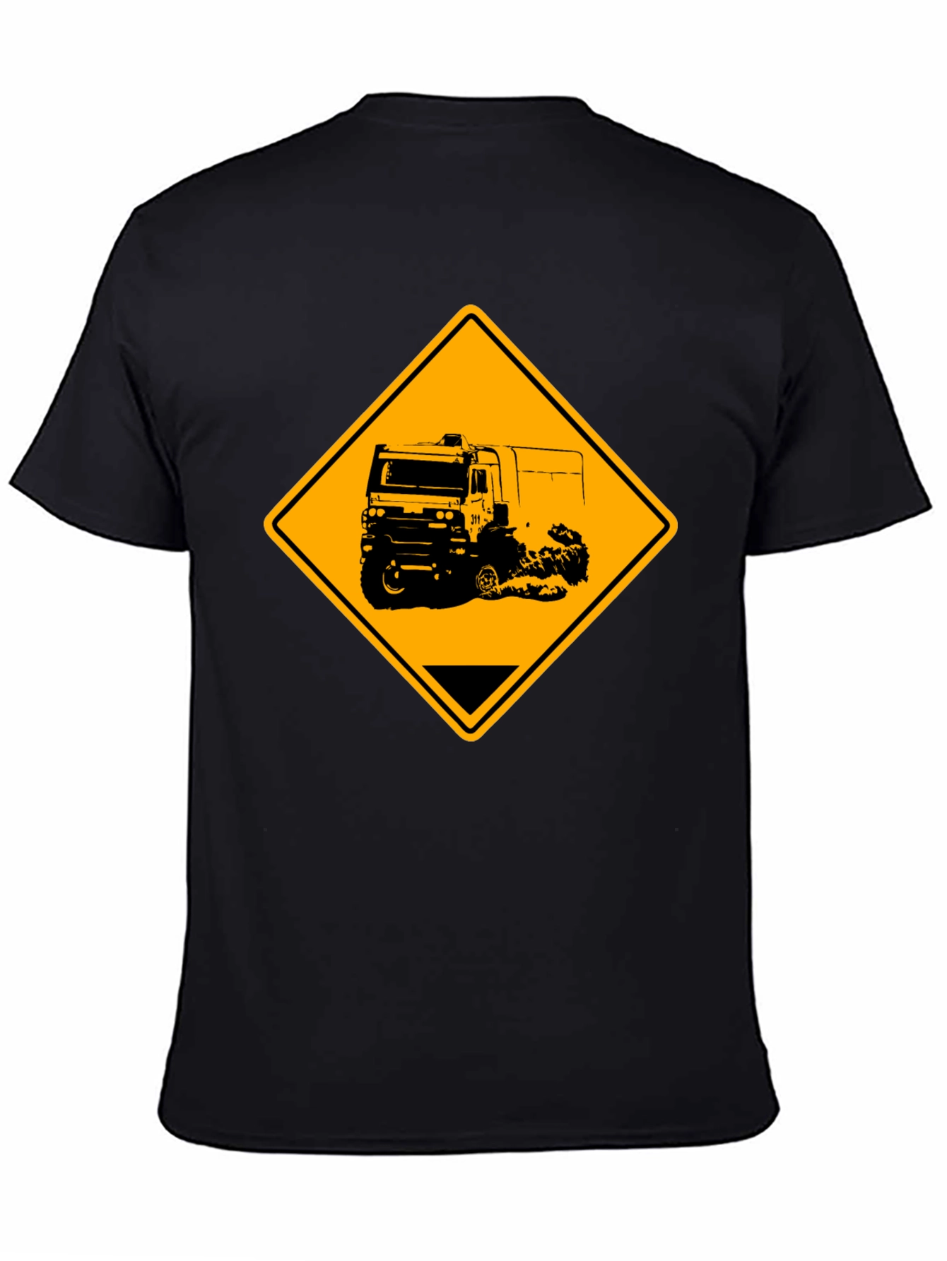 Truck Warning Sign Black T-Shirt