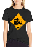 Truck Warning Sign Black T-Shirt