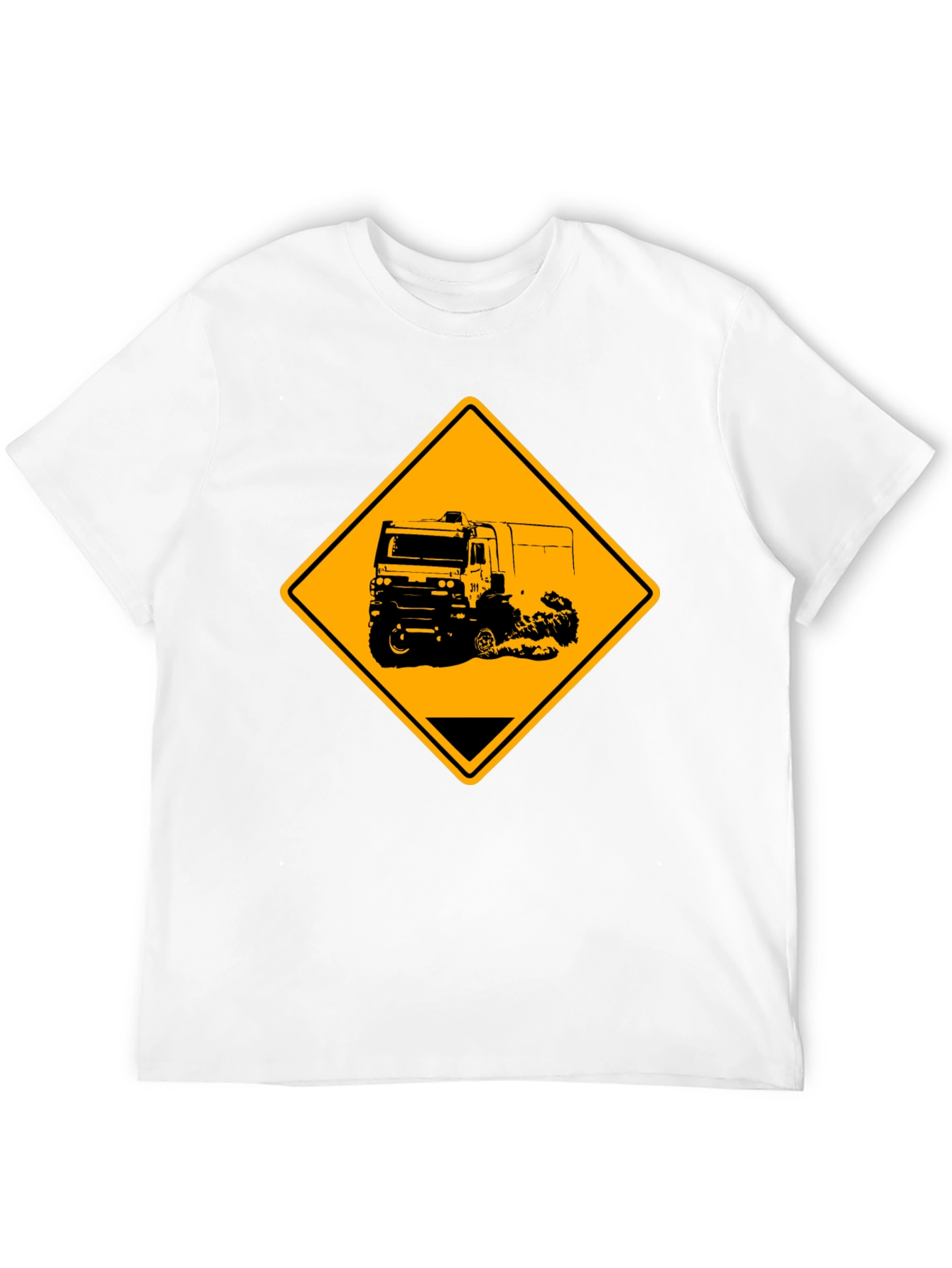 Truck Warning Sign Black T-Shirt