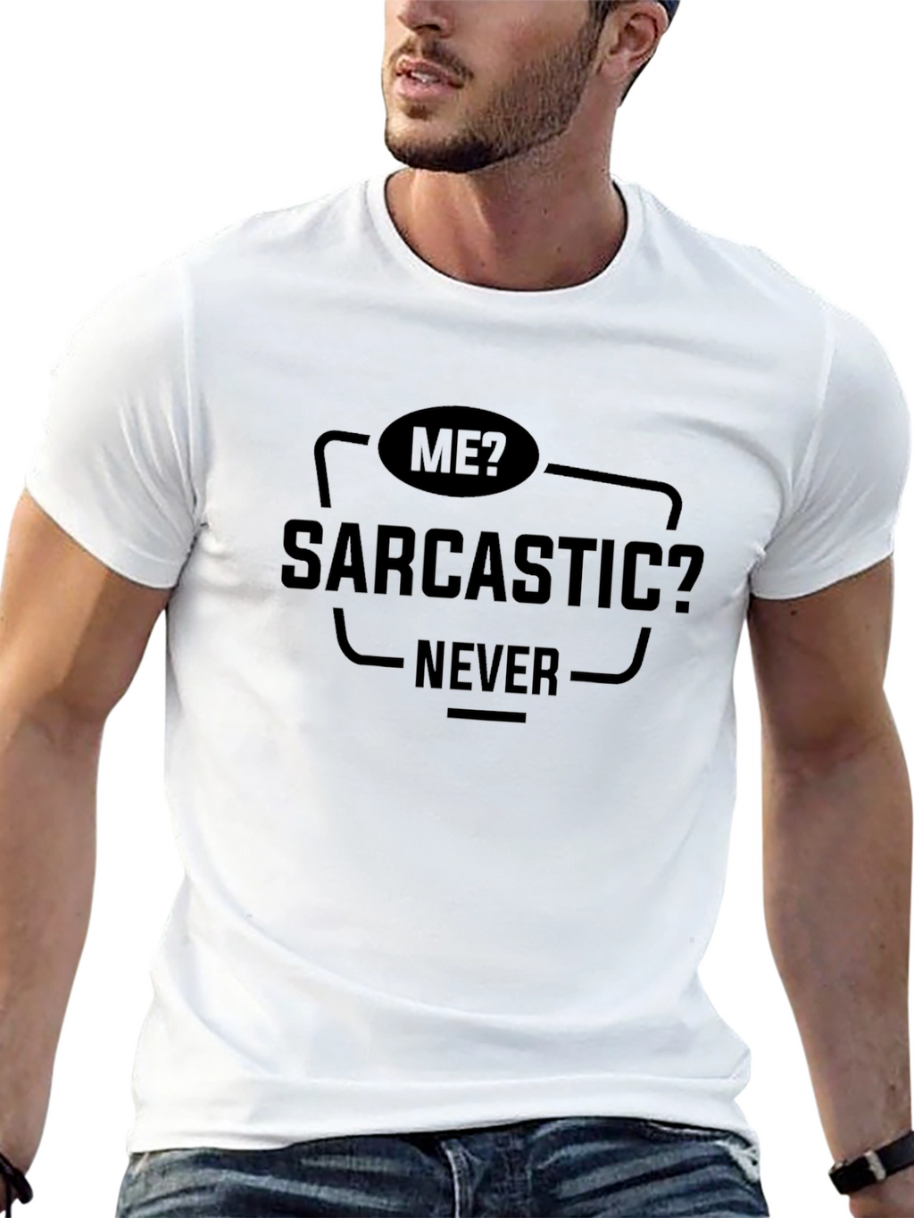 Sarcastic Never T-Shirt - Mens Funny Humor Tee