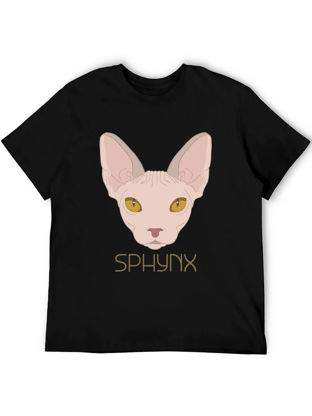 Sphynx Cat Graphic Black T-Shirt