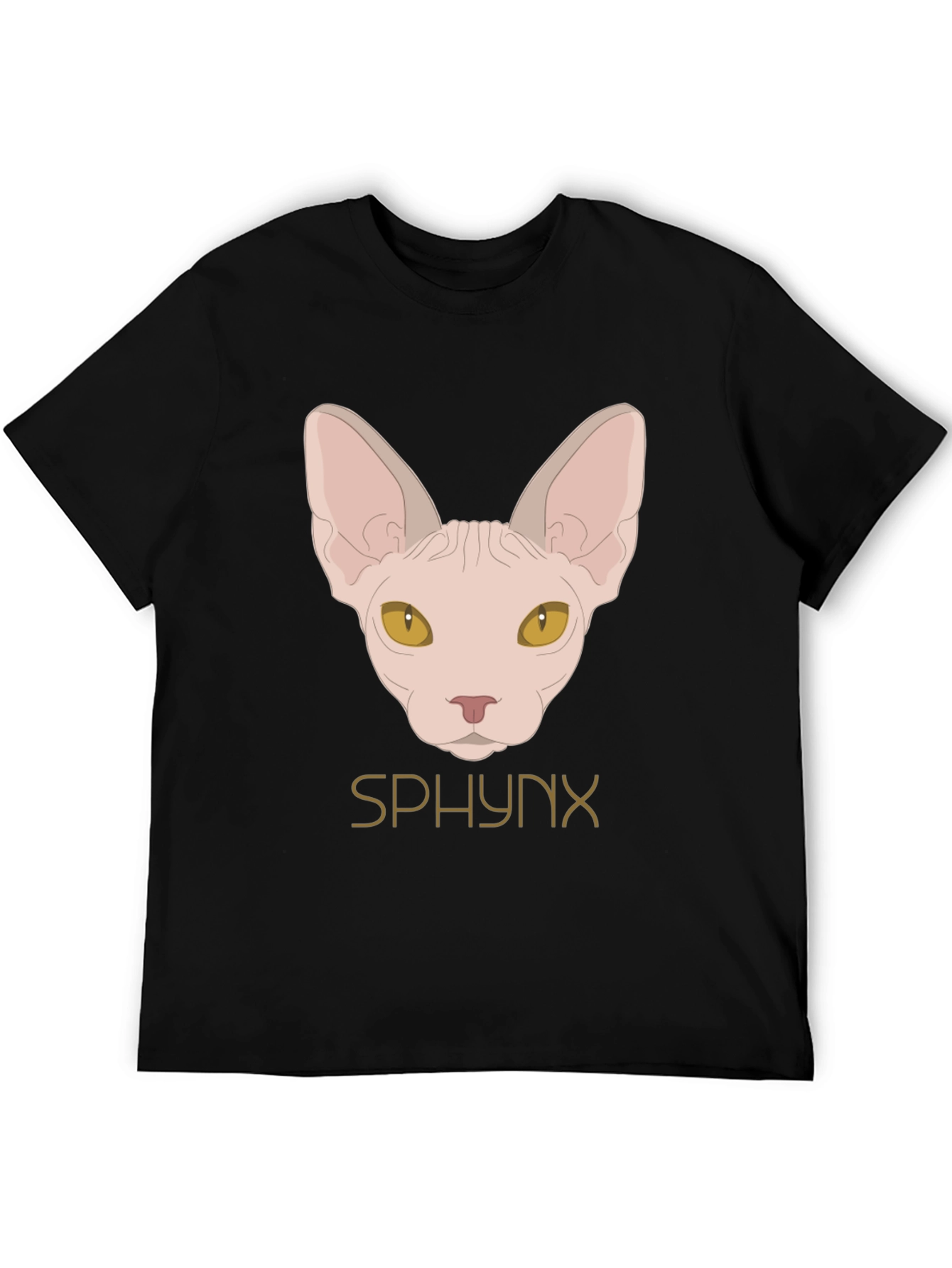 Sphynx Cat Graphic Black T-Shirt