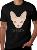 Sphynx Cat Graphic Black T-Shirt
