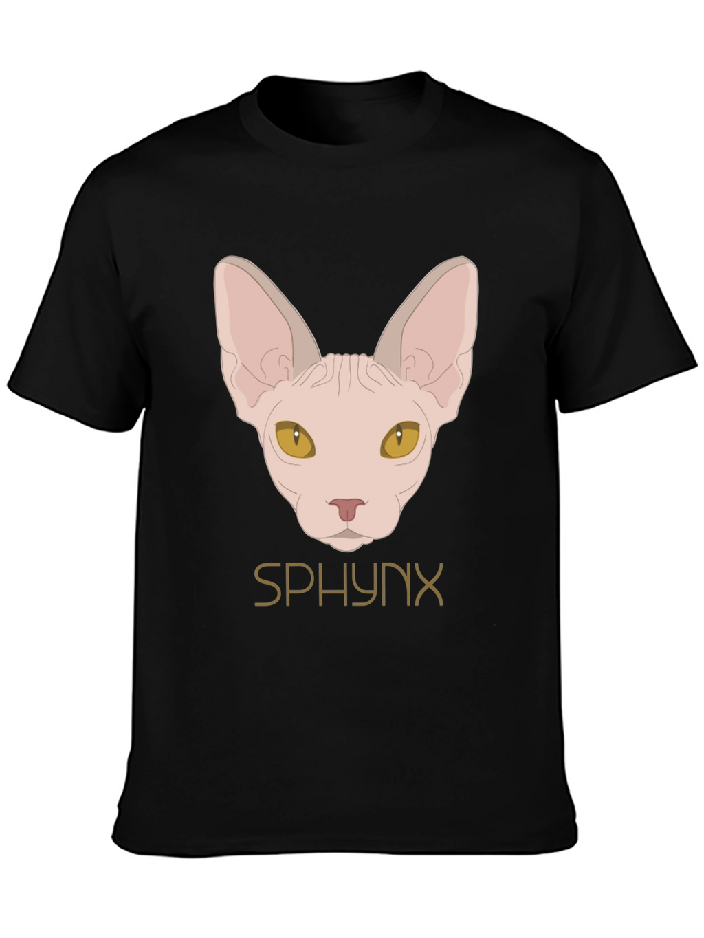 Sphynx Cat Graphic Black T-Shirt