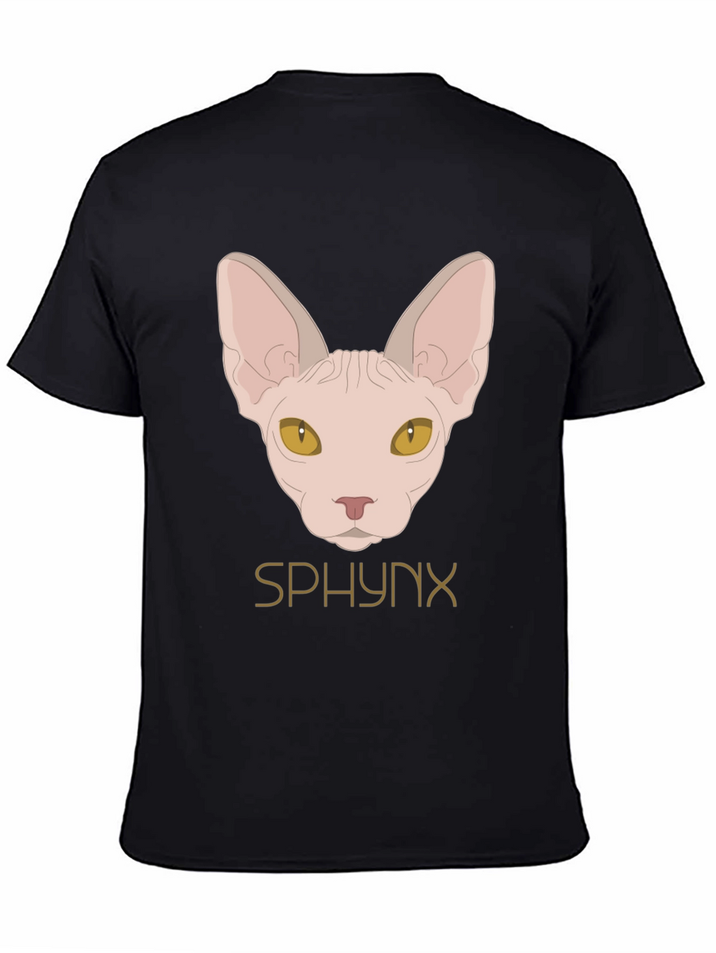 Sphynx Cat Graphic Black T-Shirt