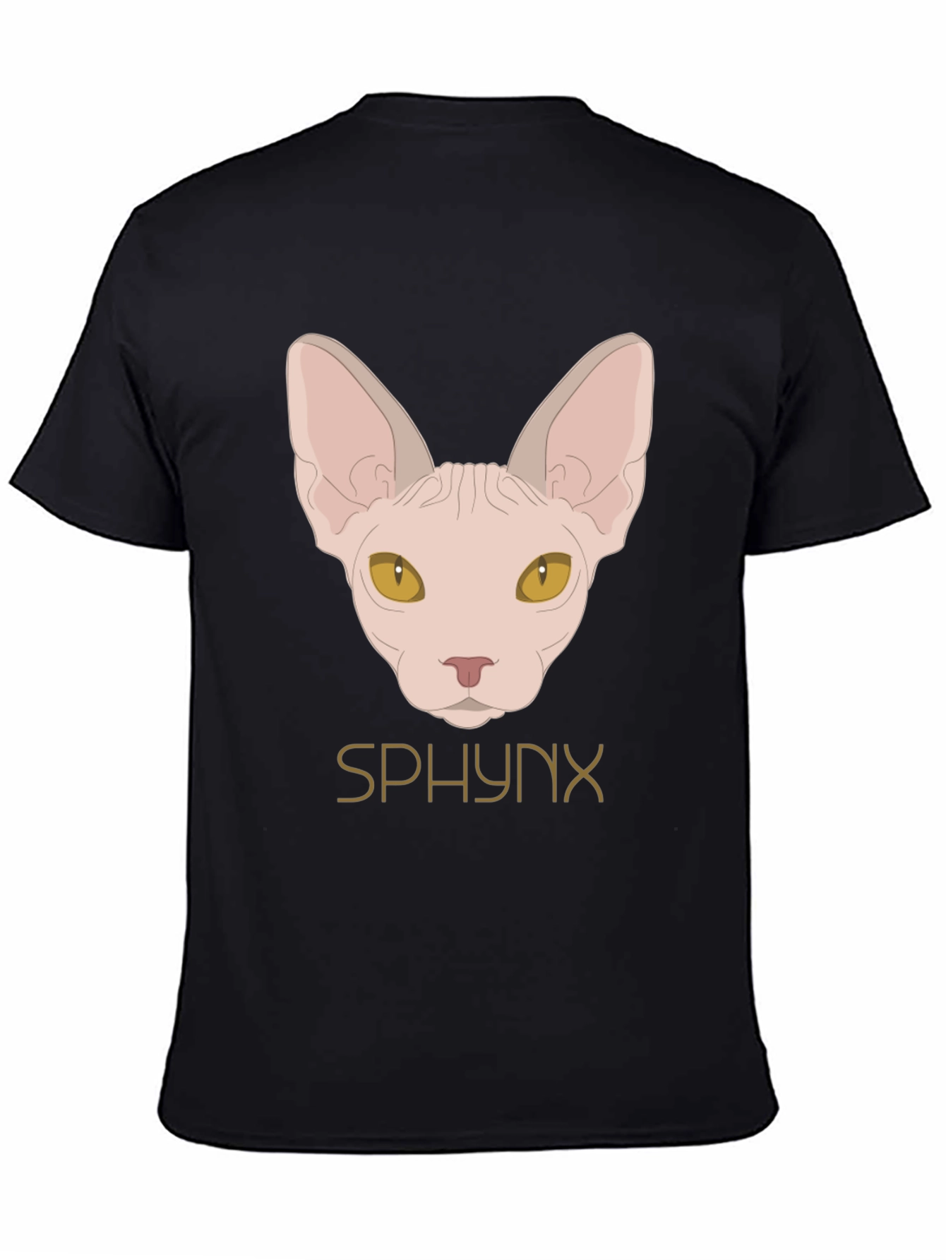 Sphynx Cat Graphic Black T-Shirt