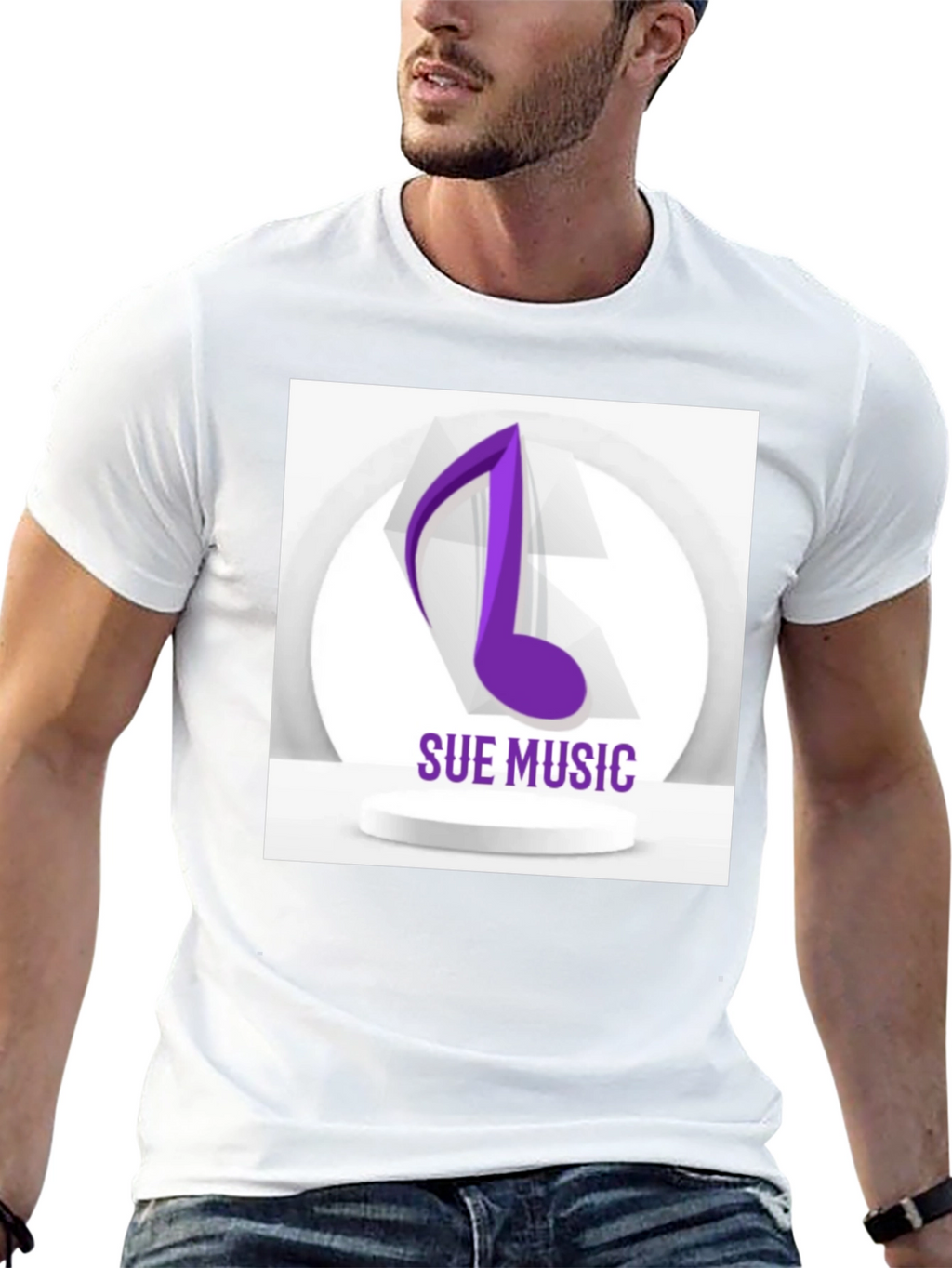 Sue Music Graphic Tee - Stylish Black Cotton T-Shirt