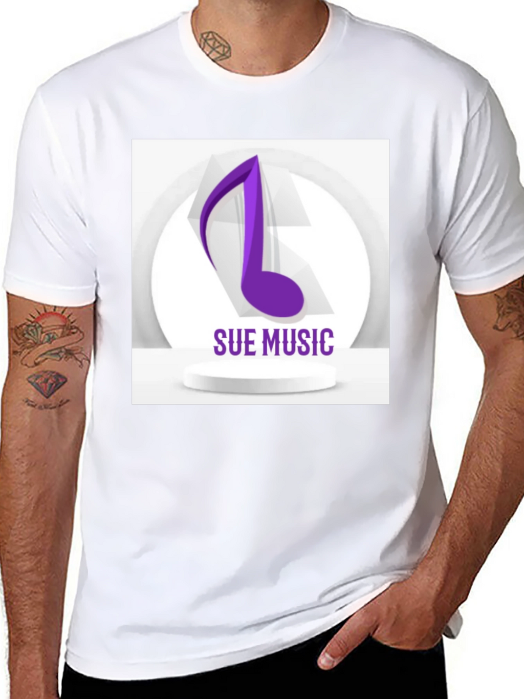 Sue Music Graphic Tee - Stylish Black Cotton T-Shirt