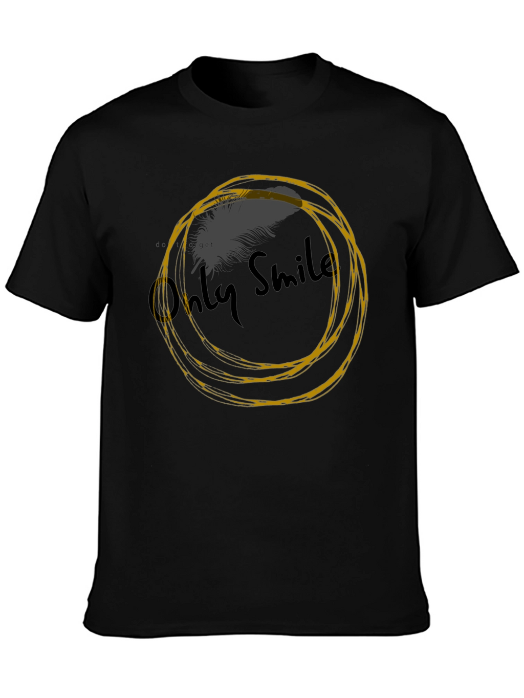 Only Smile Black Graphic T-Shirt
