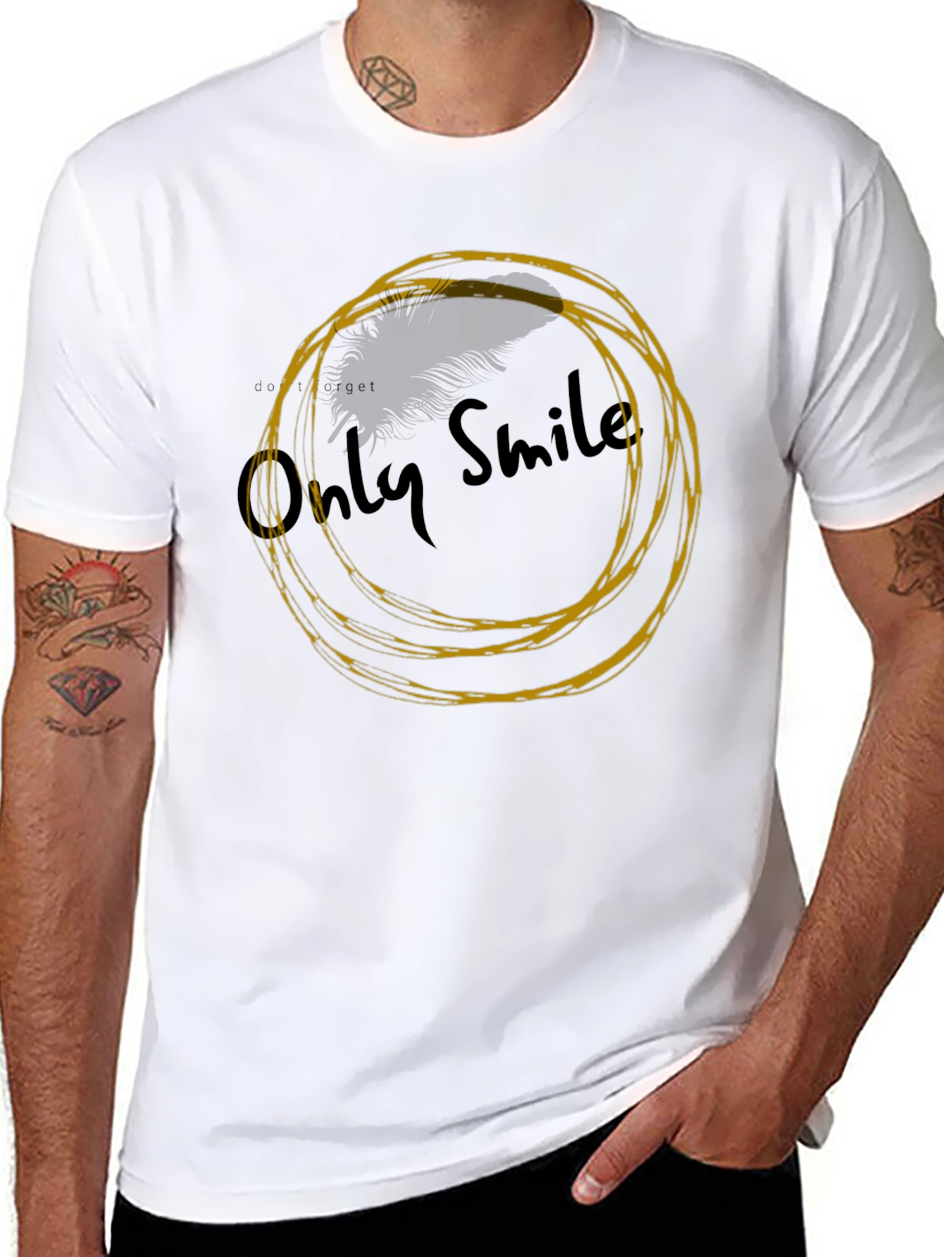 Only Smile Black Graphic T-Shirt