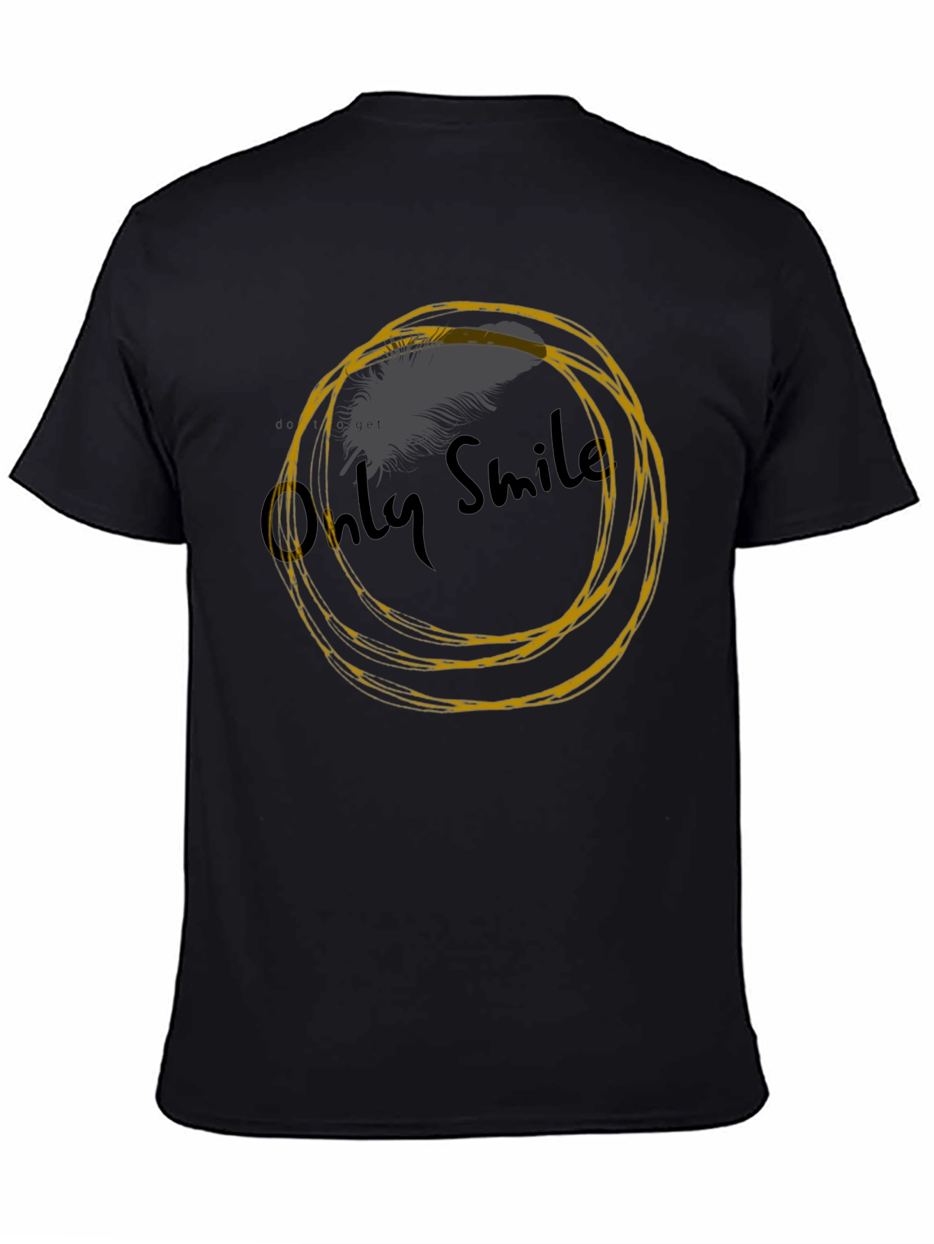 Only Smile Black Graphic T-Shirt