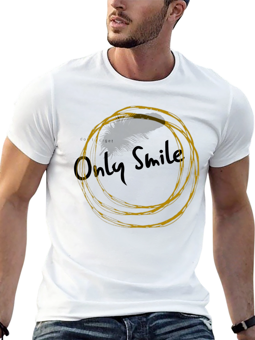 Only Smile Black Graphic T-Shirt