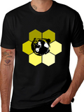 Bear Hexagon Graphic Tee - Black