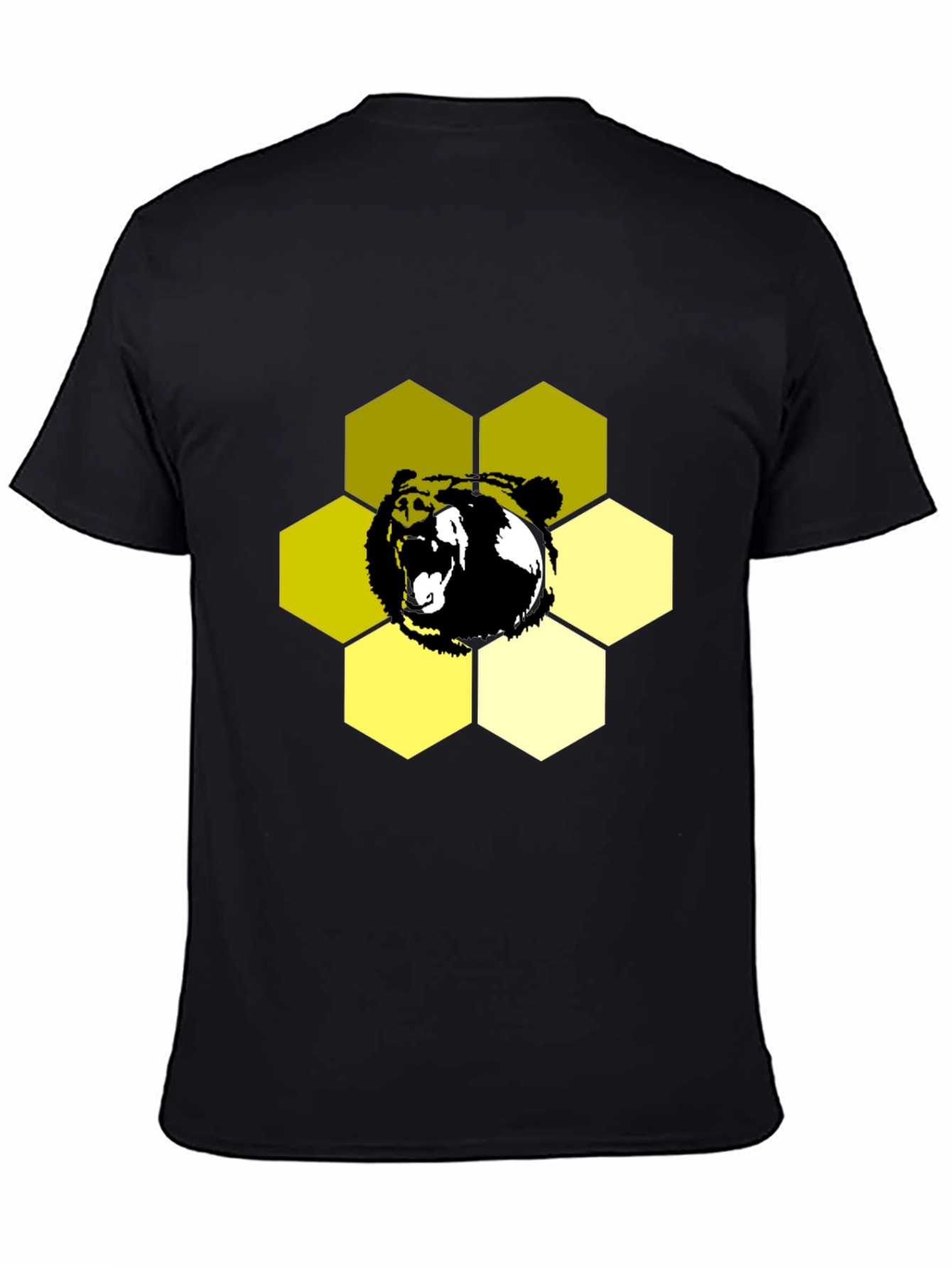 Bear Hexagon Graphic Tee - Black