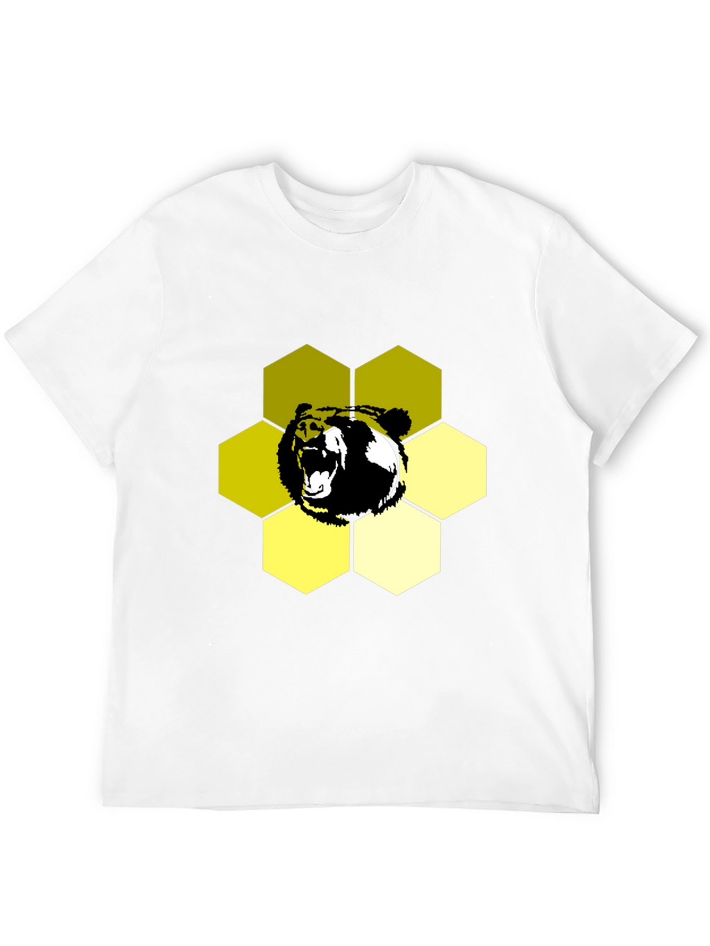 Bear Hexagon Graphic Tee - Black