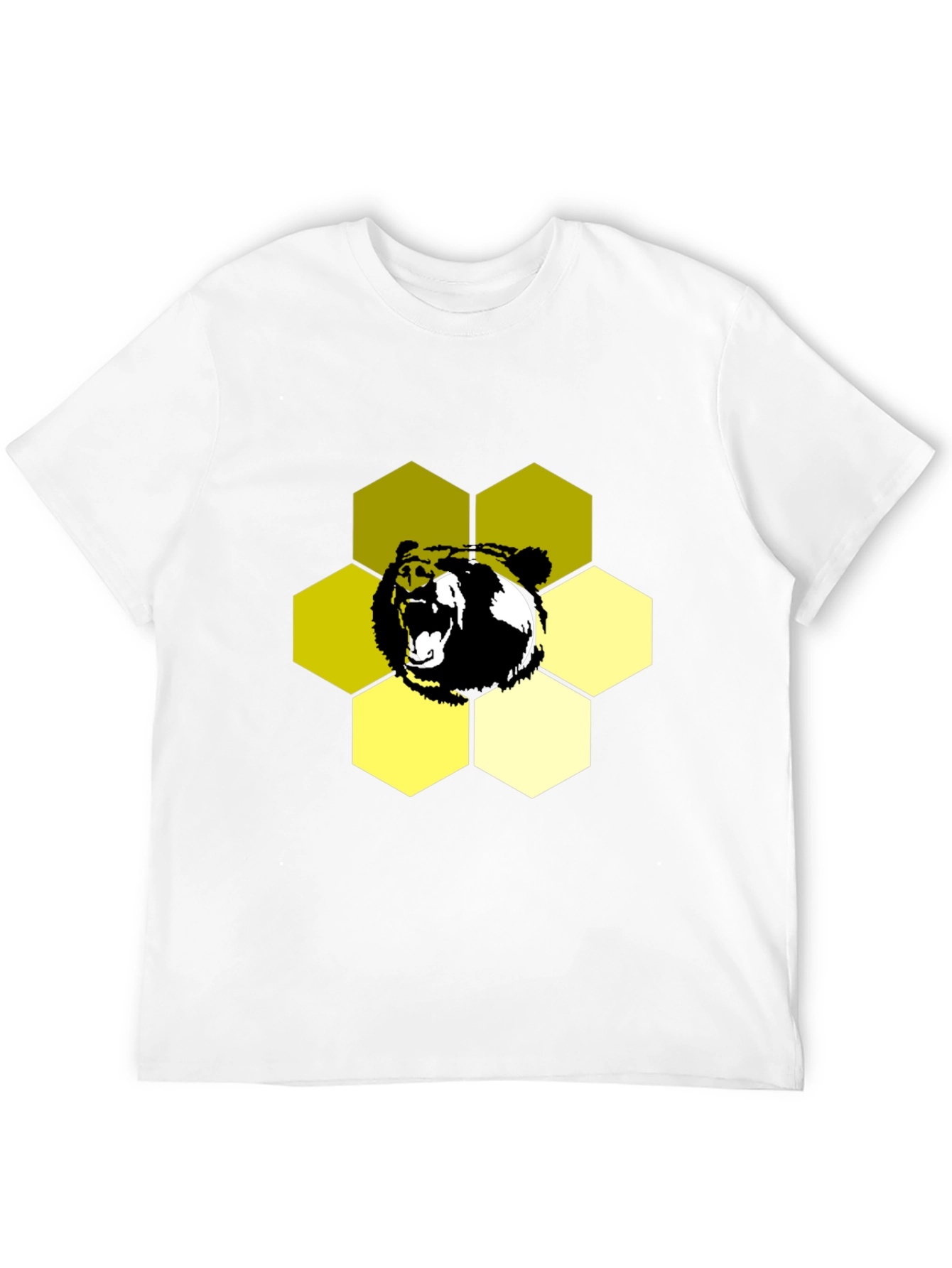 Bear Hexagon Graphic Tee - Black
