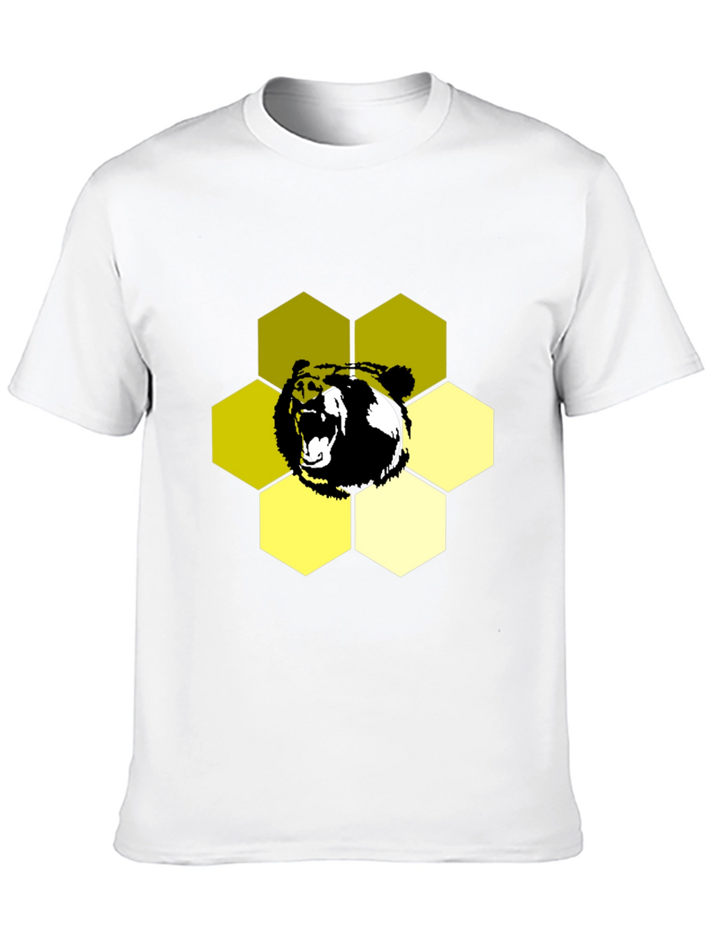 Bear Hexagon Graphic Tee - Black