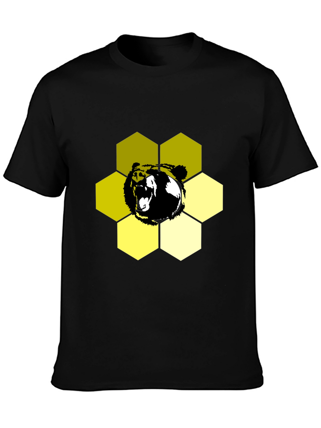 Bear Hexagon Graphic Tee - Black