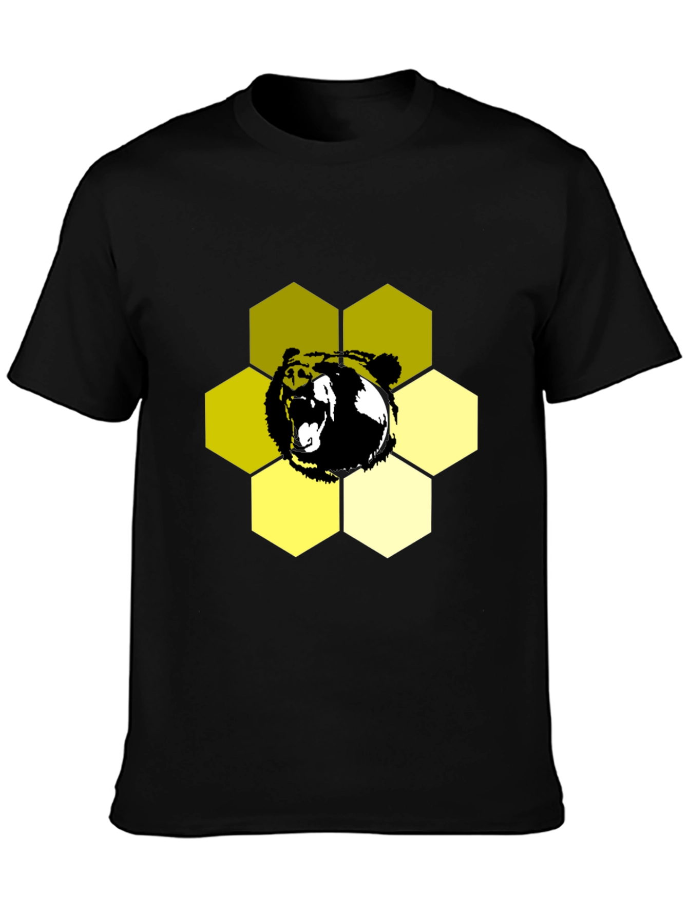 Bear Hexagon Graphic Tee - Black