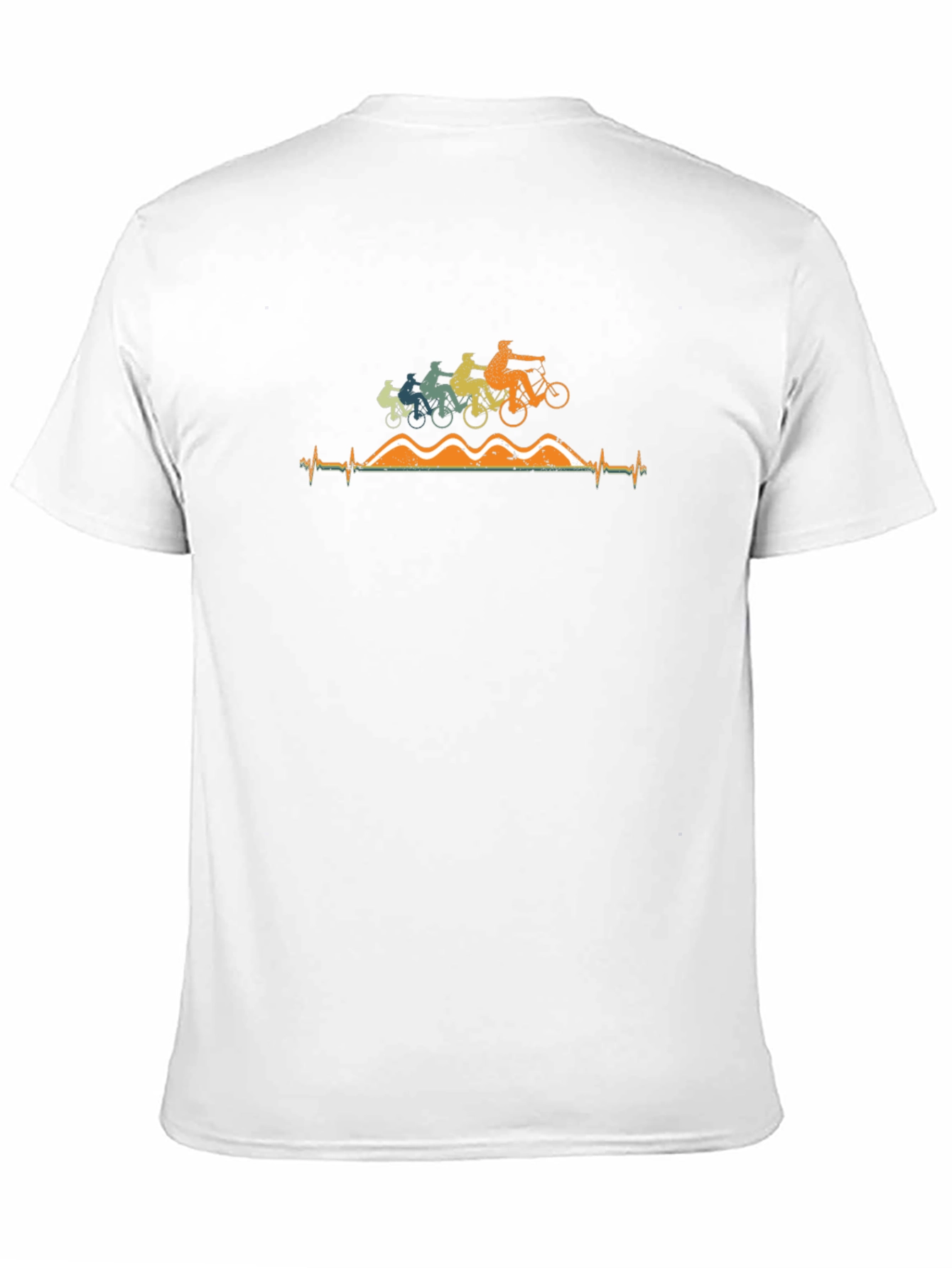 Cycling Heartbeat T-Shirt - Mountain Bike Design
