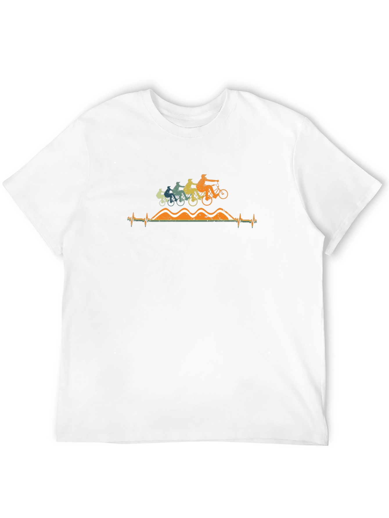 Cycling Heartbeat T-Shirt - Mountain Bike Design