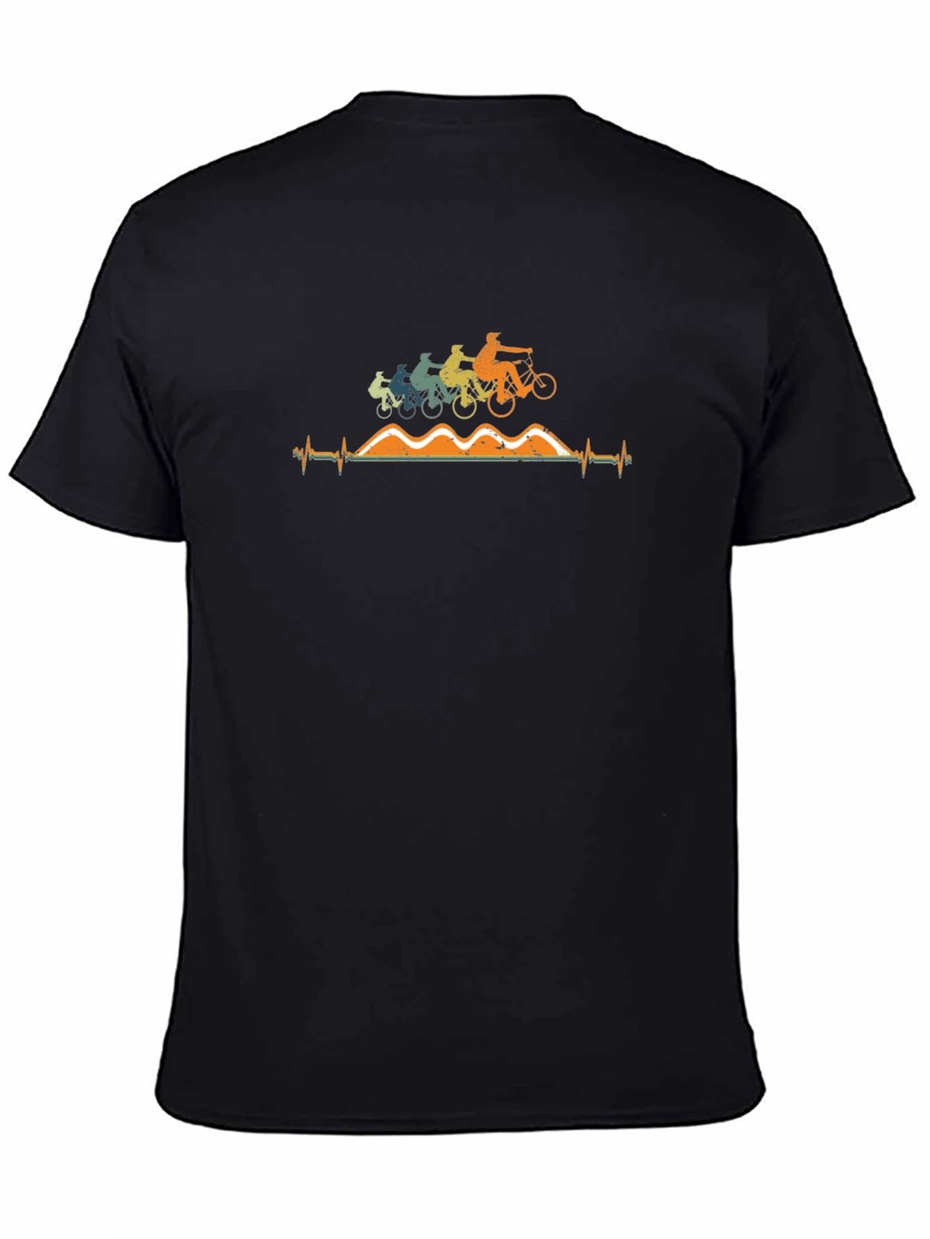 Cycling Heartbeat T-Shirt - Mountain Bike Design