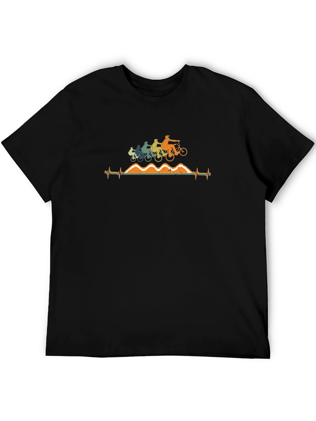 Cycling Heartbeat T-Shirt - Mountain Bike Design