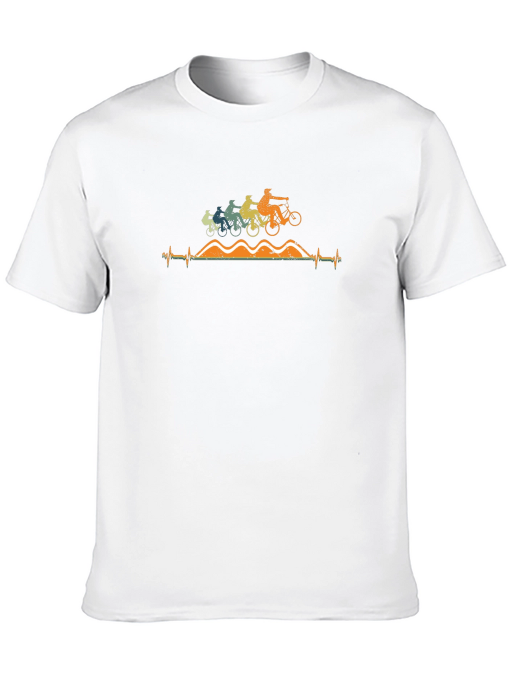 Cycling Heartbeat T-Shirt - Mountain Bike Design