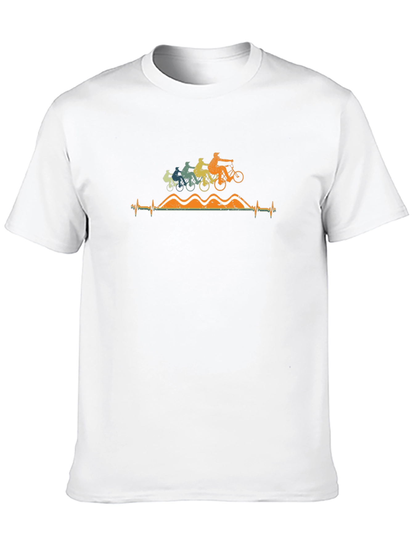 Cycling Heartbeat T-Shirt - Mountain Bike Design