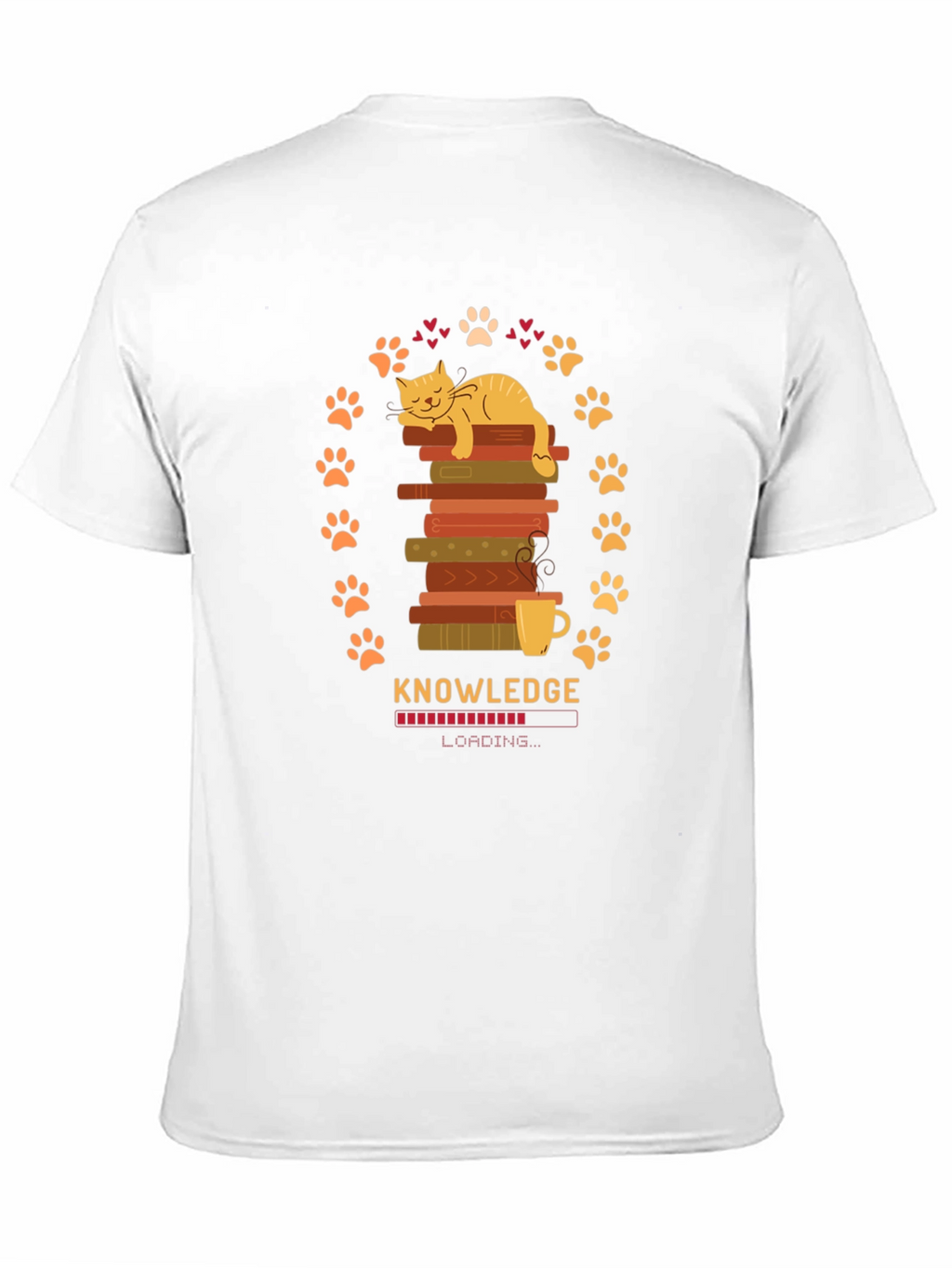 Knowledge Loading Graphic T-Shirt - Cat Lover Gift