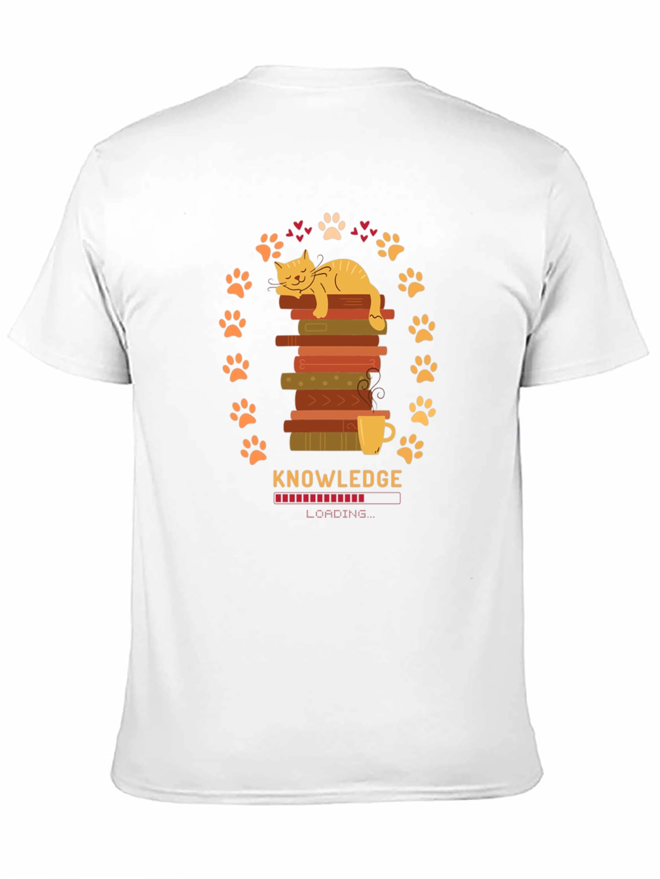 Knowledge Loading Graphic T-Shirt - Cat Lover Gift