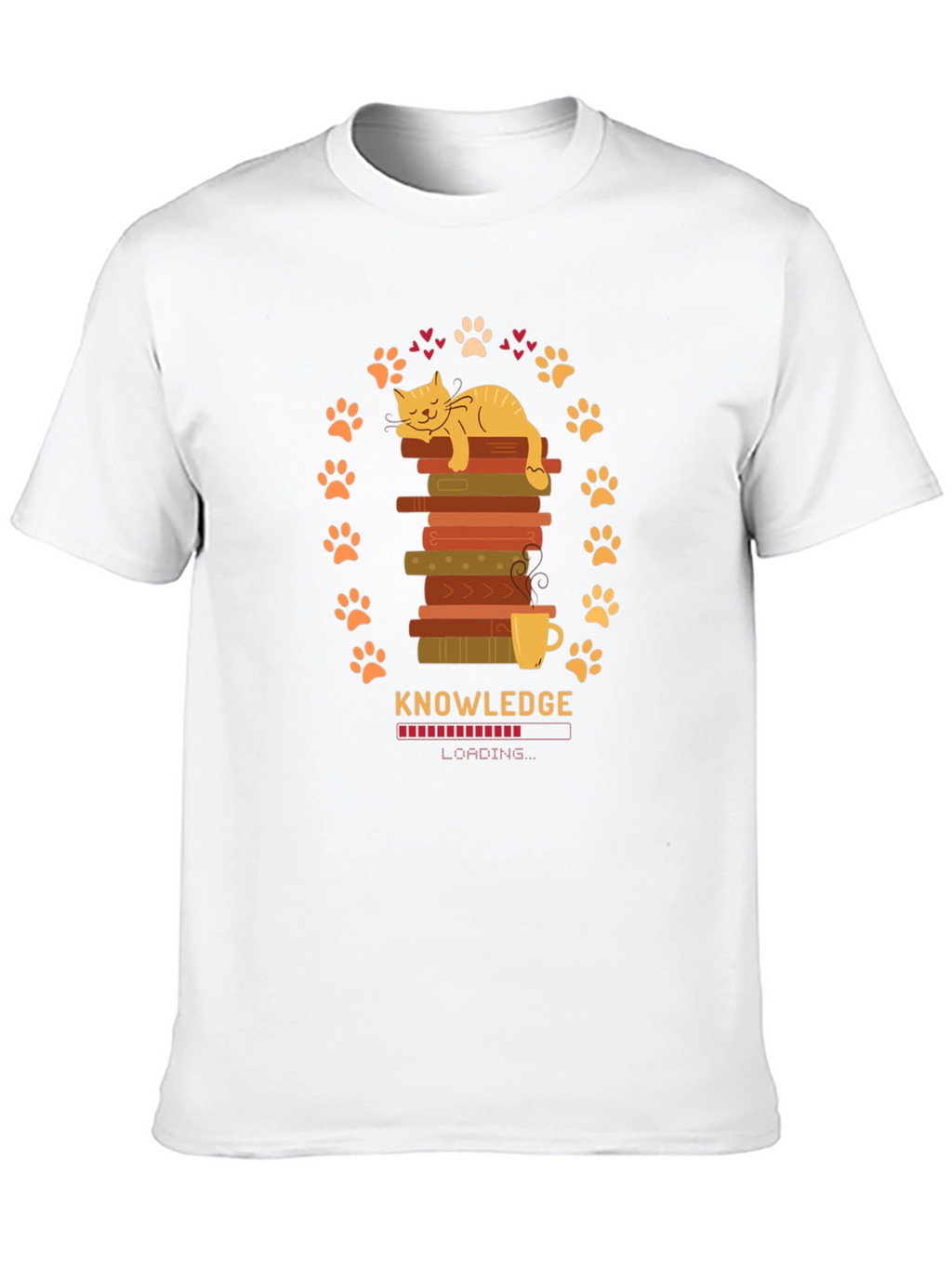 Knowledge Loading Graphic T-Shirt - Cat Lover Gift