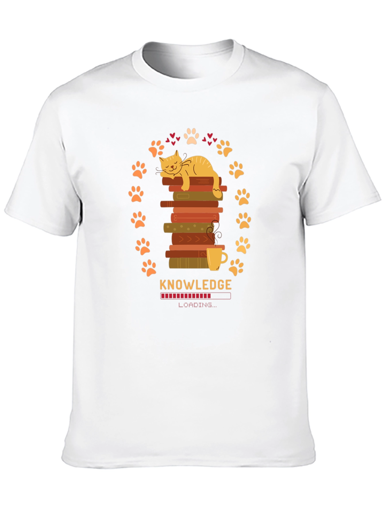 Knowledge Loading Graphic T-Shirt - Cat Lover Gift