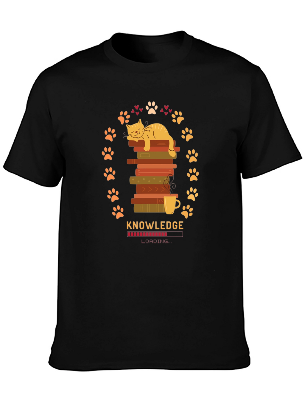 Knowledge Loading Graphic T-Shirt - Cat Lover Gift