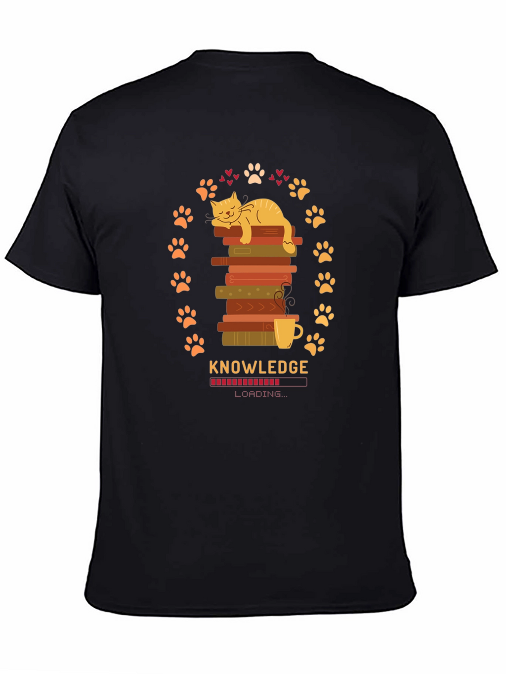 Knowledge Loading Graphic T-Shirt - Cat Lover Gift