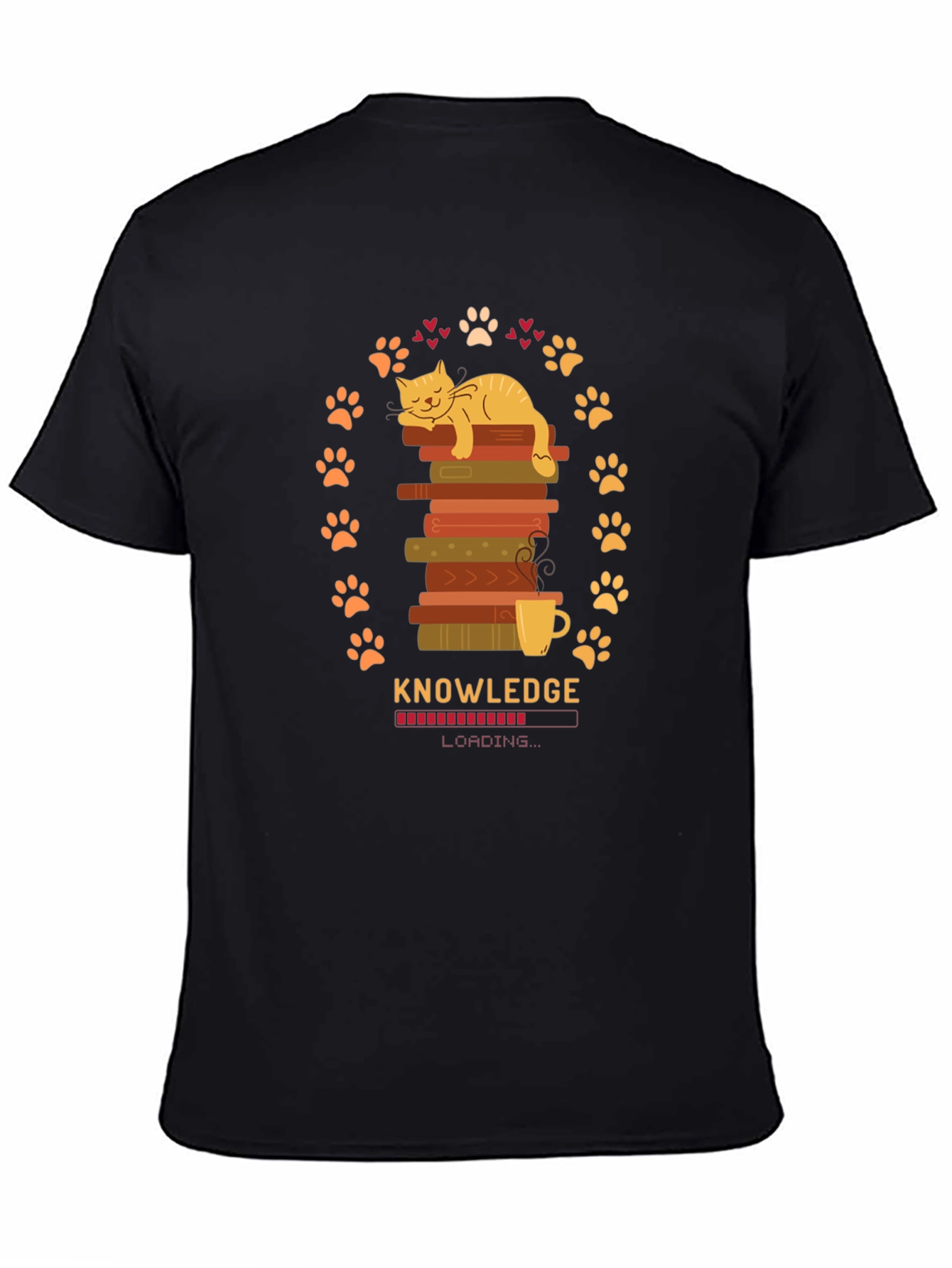Knowledge Loading Graphic T-Shirt - Cat Lover Gift