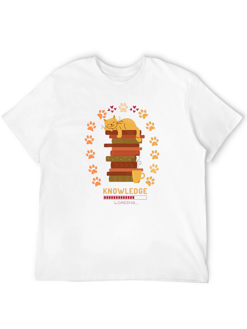Knowledge Loading Graphic T-Shirt - Cat Lover Gift
