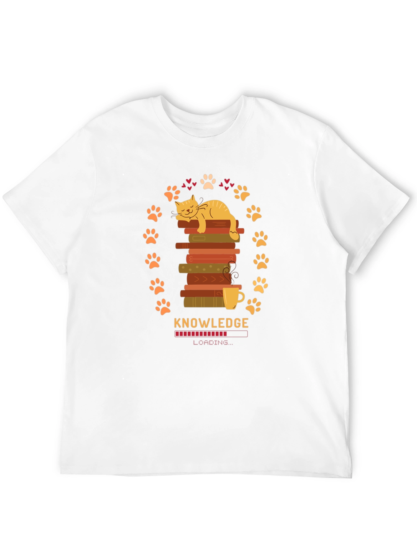 Knowledge Loading Graphic T-Shirt - Cat Lover Gift