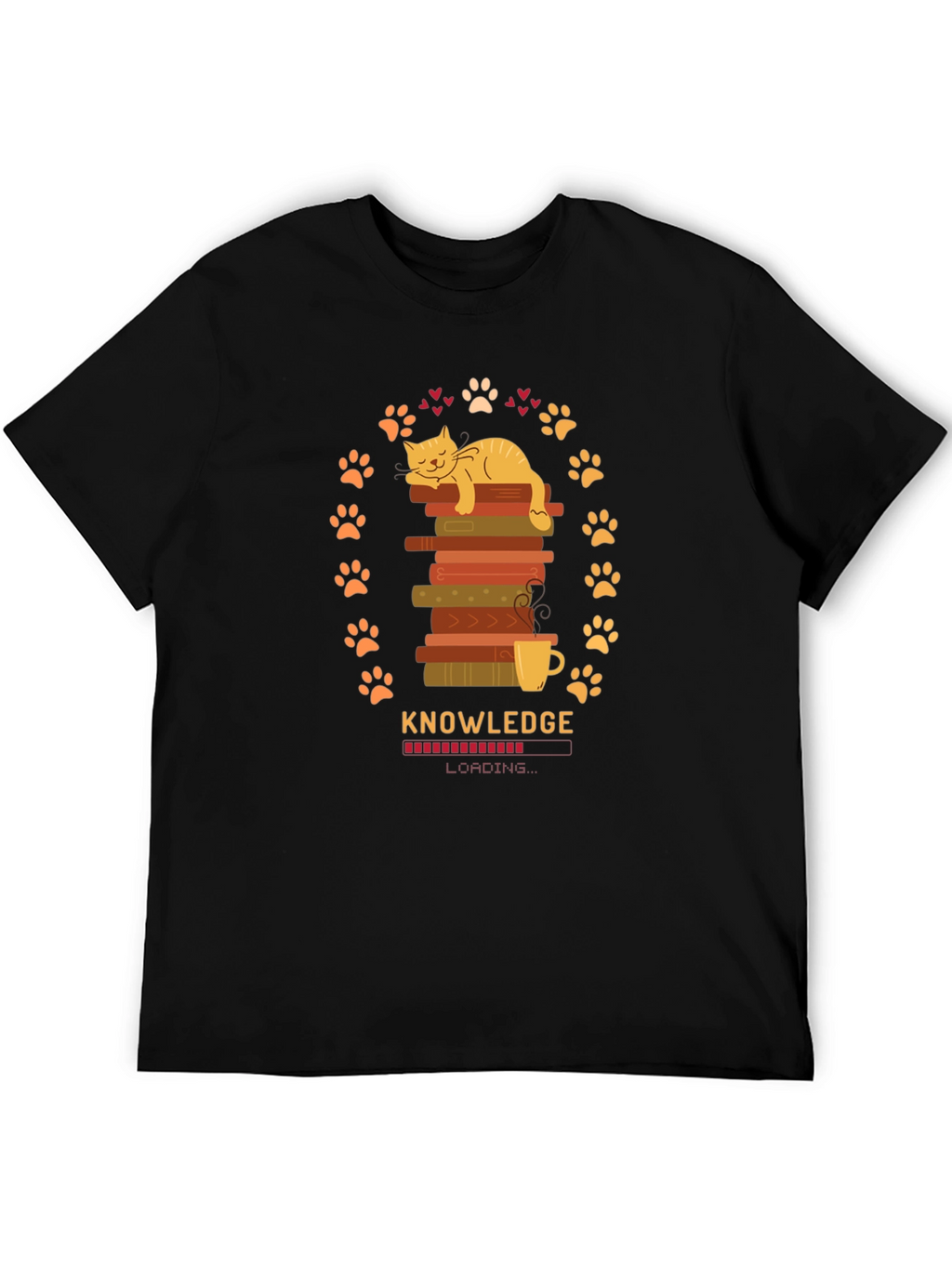 Knowledge Loading Graphic T-Shirt - Cat Lover Gift