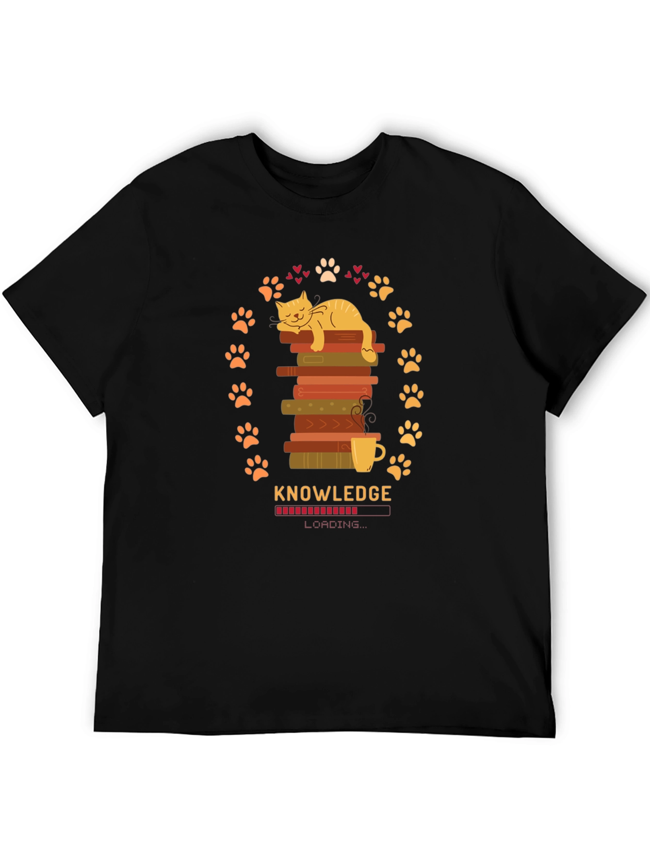 Knowledge Loading Graphic T-Shirt - Cat Lover Gift