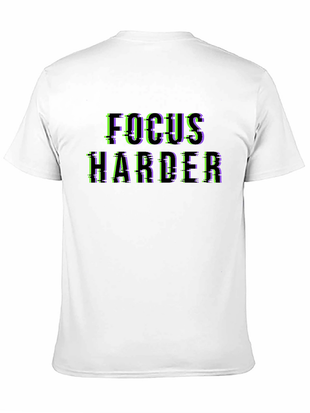 Focus Harder Glitch Black T-Shirt