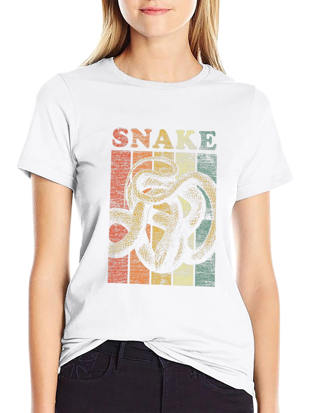 Retro Snake Graphic T-Shirt - Unisex Casual Tee