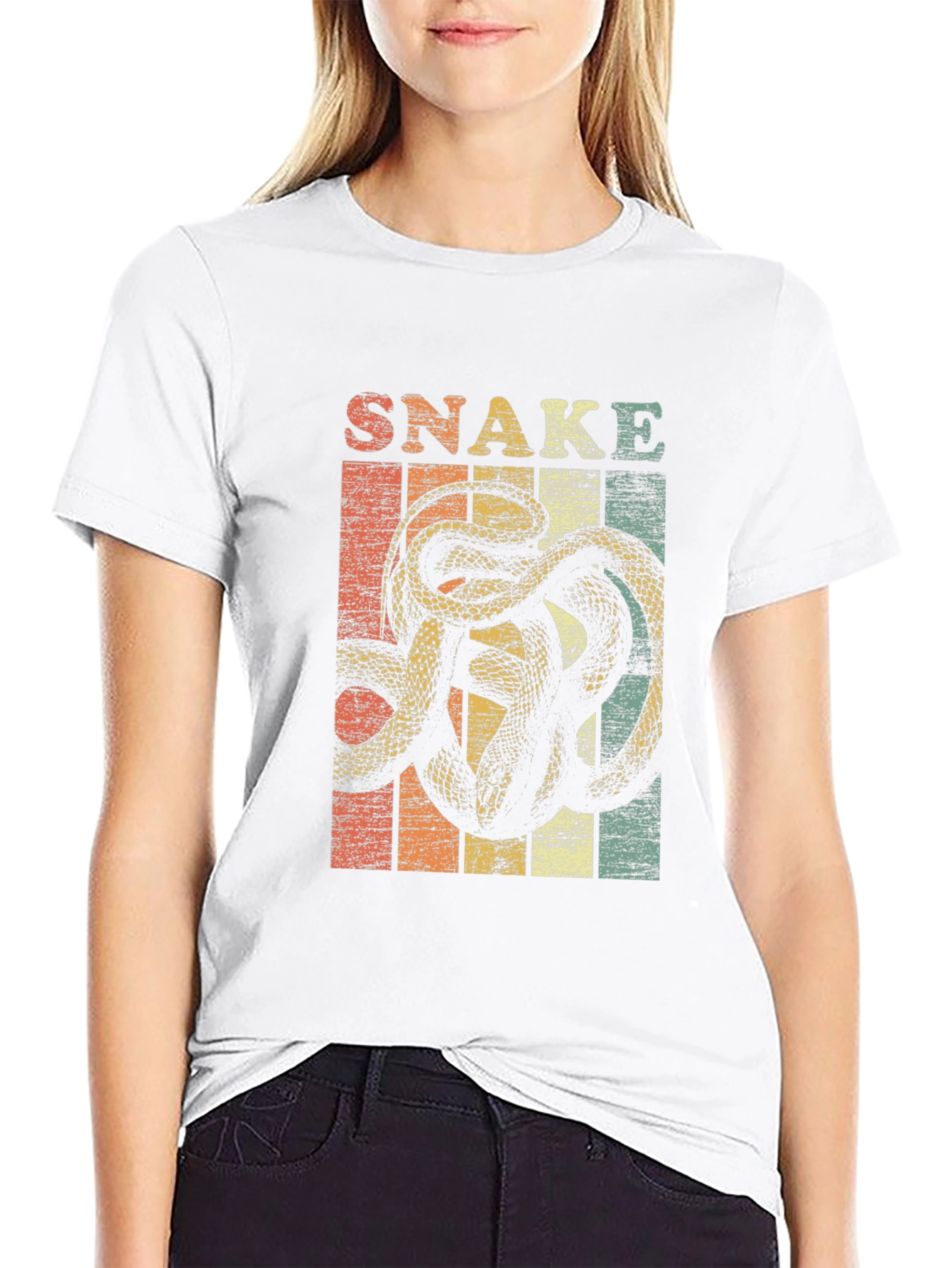 Retro Snake Graphic T-Shirt - Unisex Casual Tee