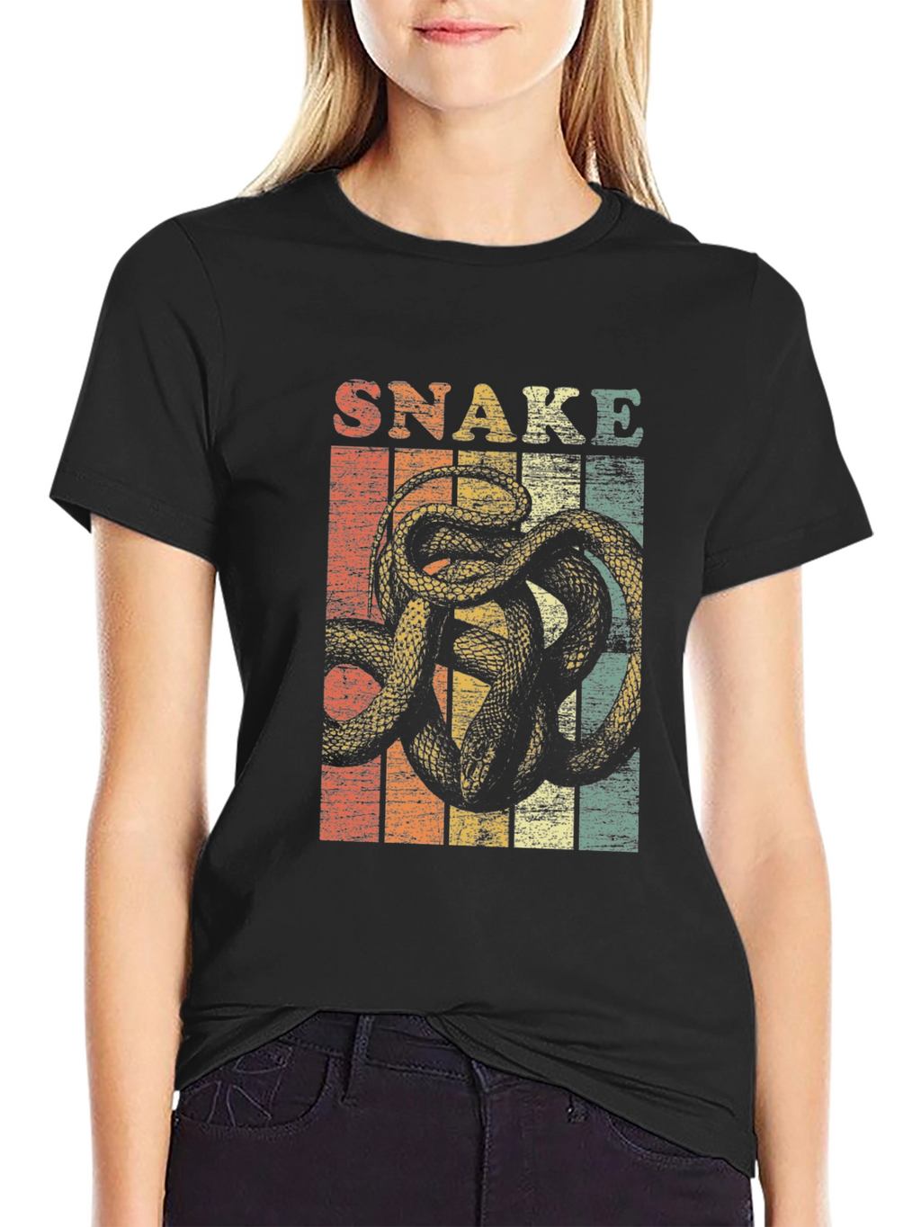 Retro Snake Graphic T-Shirt - Unisex Casual Tee