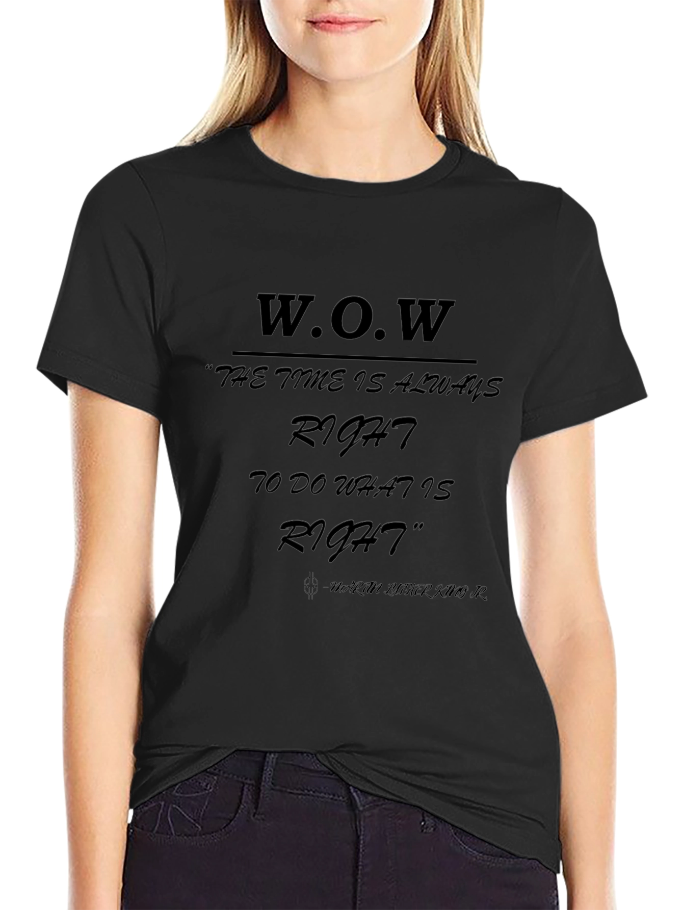 W.O.W. Right Time Black T-Shirt