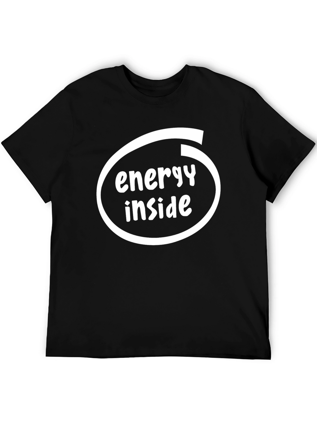 Energy Inside Black Cotton T-Shirt