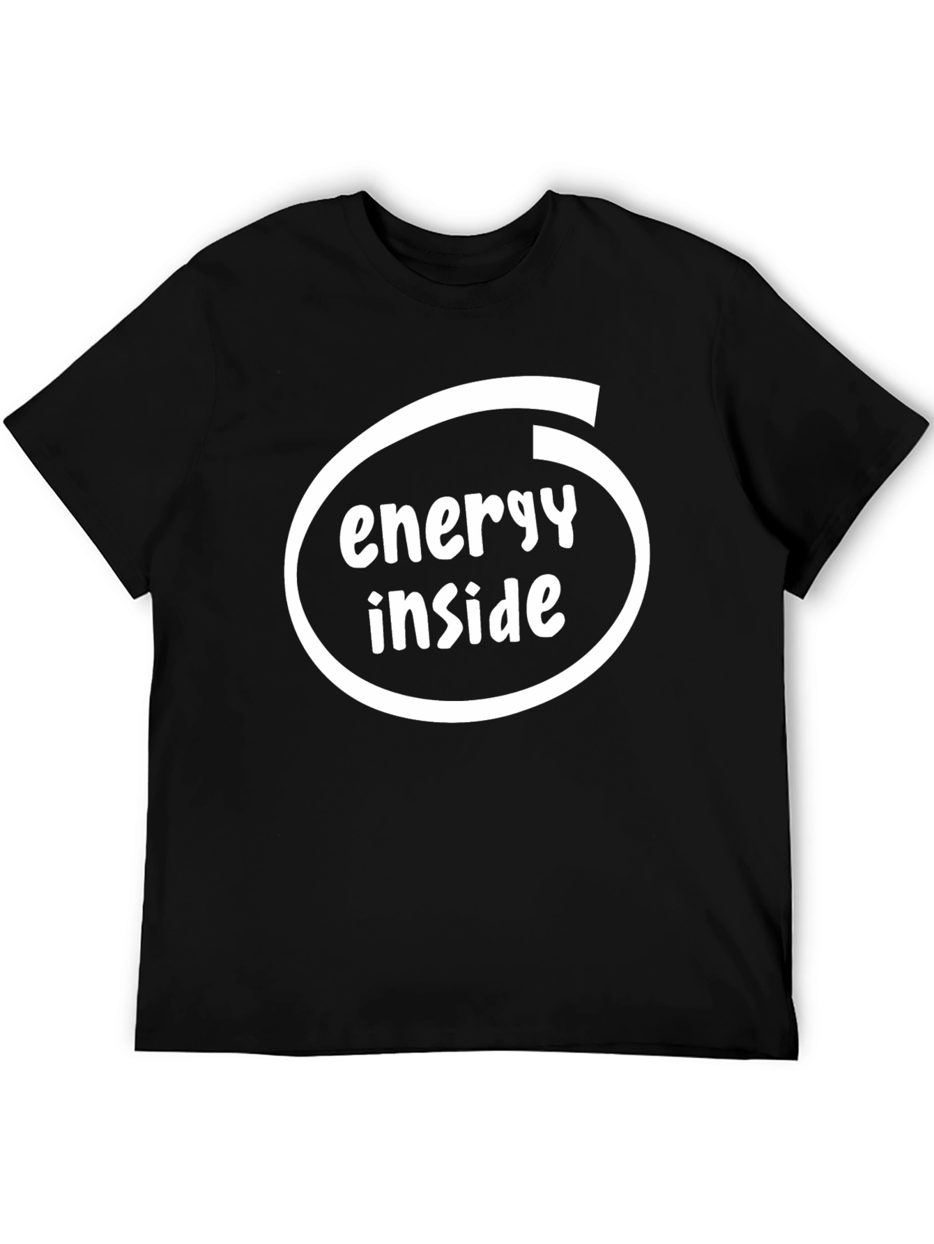 Energy Inside Black Cotton T-Shirt